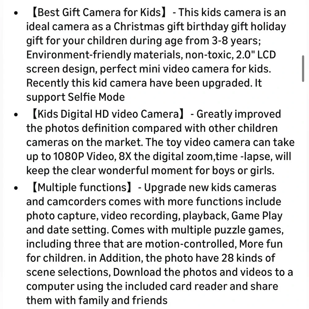 New Goopow Kids Camera Pink Unicorn